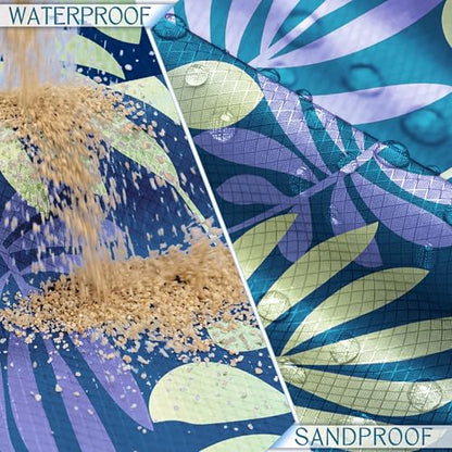 Beach Blanket Waterproof Sandproof 78''X81''/78''X110'' Large Beach Towel - color: Leaves, size: 78''X110"