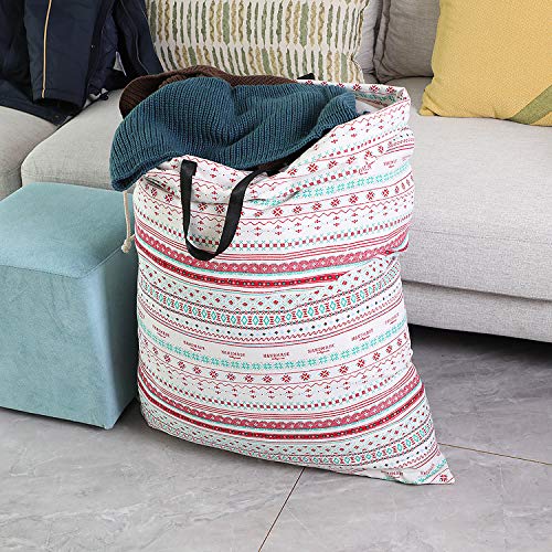 SWISSELITE Heavy Duty Laundry Bag, Large Travel Dirty Clothes Bag - color: Triangle Pink