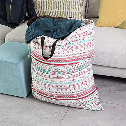 SWISSELITE Heavy Duty Laundry Bag, Large Travel Dirty Clothes Bag - color: Triangle Pink