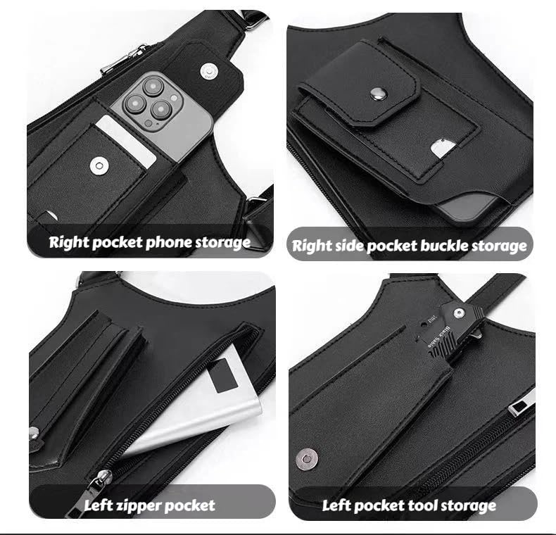 Tactical Double Shoulder Armpit Bag,Anti-Pickpocket Hidden Strap Wallet,Adjustable Leather Armor Crossbody Pack Multi-Pocket (Brown) - color: Brown