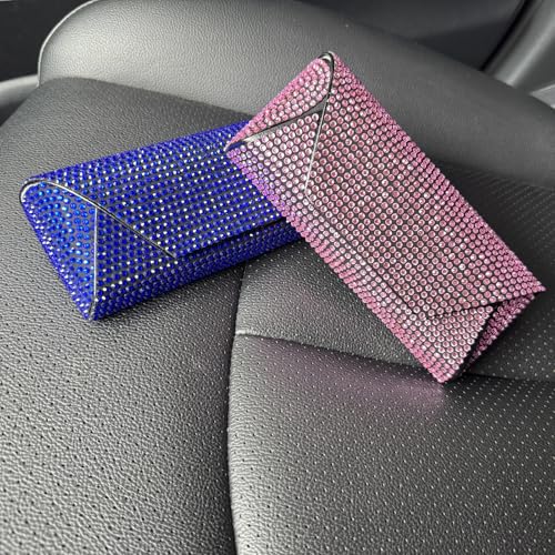 Bling Eyeglass Case for Women, Hard Shell Sunglasses Case - color: Purple