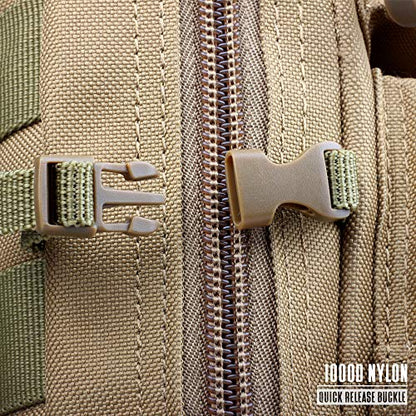 LIVANS Tactical Molle Utility Pouch, EDC Tool Pouch, Small Admin Pouch - color: Khaki