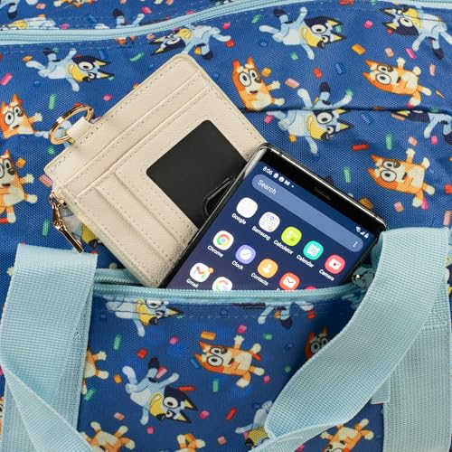 Bluey Duffle Bag, 16” Travel Sleepover Bag for Girls & Boys, Kids Weekender Bag, Blue - color: Bluey