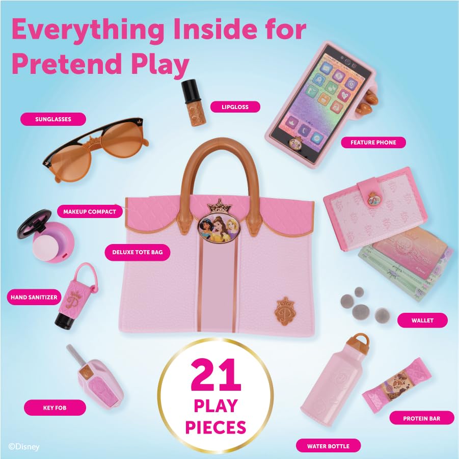 Disney Princess Style Collection Deluxe Tote Bag Toy Purse Set (21pc) - style: Tote Bag