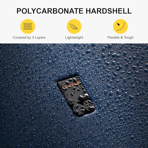 LEVEL8 Hard Shell 20 Inch Carry on Luggage Airline Approved, Polycarbonate - color: Navy, size: Carry-On 20 Inch