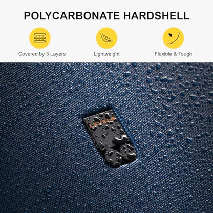 LEVEL8 Hard Shell 20 Inch Carry on Luggage Airline Approved, Polycarbonate - color: Navy, size: Carry-On 20 Inch