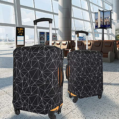 Explore Land Luggage Cover Fits 31-32 inch Case (Black Polygonal, XL) - color: Black Polygonal, size: XL