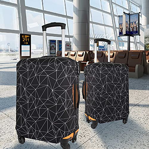 Explore Land Luggage Cover Fits 31-32 inch Case (Black Polygonal, XL) - color: Black Polygonal, size: XL