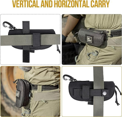 ONETIGRIS Hard Shell Sunglasses Case MOLLE Tactical Eyeglasses Pouch - color: Grey