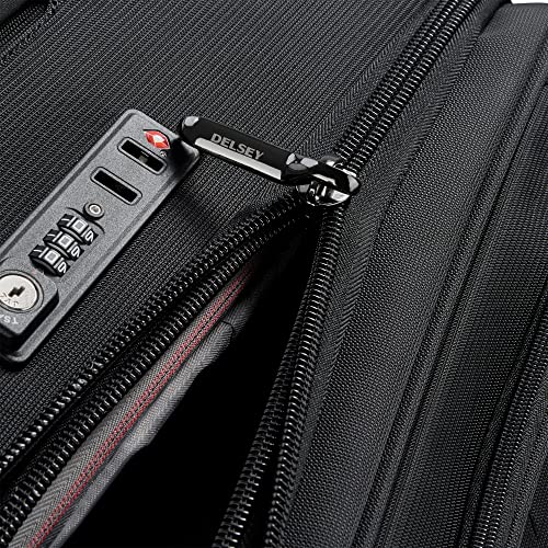DELSEY PARIS Helium DLX Softside Expandable Luggage with Spinner Wheels, Black, Checked-Medium 25 Inch - color: Black, size: Checked-Medium 25 Inch
