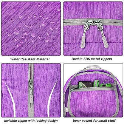 ZOMAKE 25L Lightweight Packable Backpack, Foldable Daypack(Purple) - color: Purple