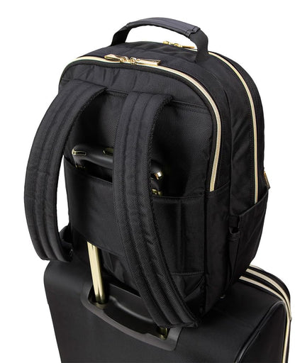 Kenneth Cole REACTION Chelsea 2-Piece Bundle - 20" Chevron Expandable 8-Wheel Carry-On Suitcase & Matching 15" Laptop Backpack, Black - color: Black, size: 2-Piece Bundle (Carry On + Backpack)