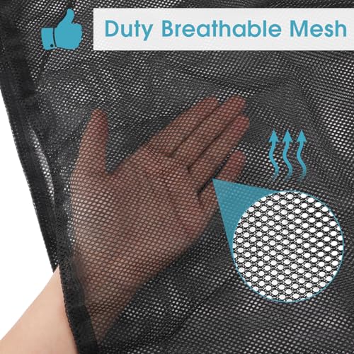 2 Pack Mesh Laundry Bags 23x34 Inch Drawstring Locking for Travel Home - color: Black