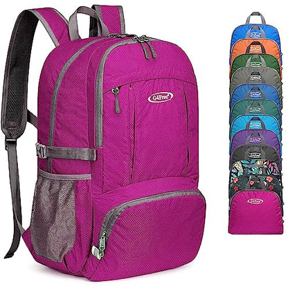 G4Free 40L Lightweight Packable Hiking Backpack, Waterproof Travel Daypack - color: Red