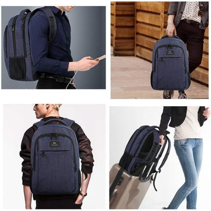 MATEIN Blue Laptop Backpack, Slim Travel Backpack with Laptop Compartment - color: Blue, size: 15.6 Inch