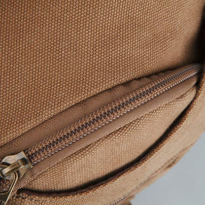 SIMU Canvas Shoulder Bag for iPad Mini, Crossbody Chest Sling Backpack - color: Large Grey