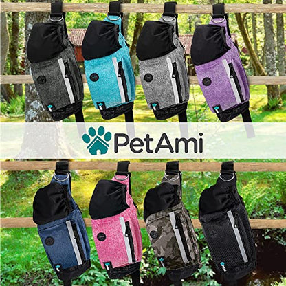 PetAmi Dog Fanny Pack, Treat Pouch for Dog Walking Training, Turquoise Blue - color: Sea Blue