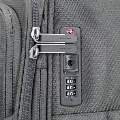 Samsonite Soft-Sided 2-PC: 20/29” (Carry-on & Large Checked) Lightweight Expandable PortLift Luggage Set: Durable, Four Spinner Wheels, Adjustable Handle, TSA Lock, 2 Front & Side Pocket- Steel Grey - color: Steel Grey, size: 2-Piece (20"/29")