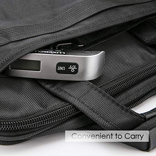 Luxebell Luggage Scale Portable Handheld Digital Suitcase Weight 110lbs Airplane Travel Essentials Gift LCD Backlight Temperature Sensor - color: Silver