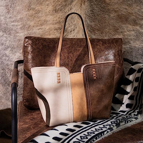 Montana West Tote Bag for Women Top Handle Satchel Purse - color: Three Chocolate