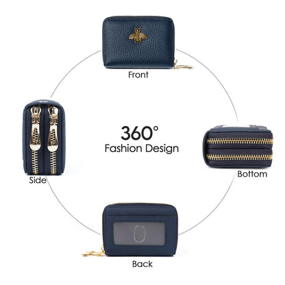 imeetu RFID Credit Card Holder, Small Card Wallet Women, Leather Card Case - color: Max - Blue, size: Max