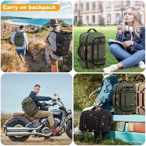 40L Travel Backpack 17.3" Laptop Carry On Duffel Flight Approved - color: Armygreen