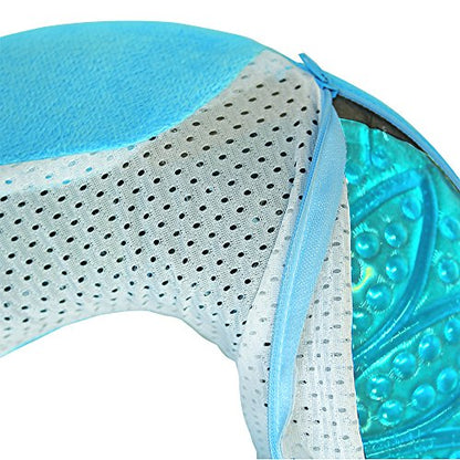 Cloudz Comfort Gel Memory Foam Travel Neck Pillow - Blue - color: Blue
