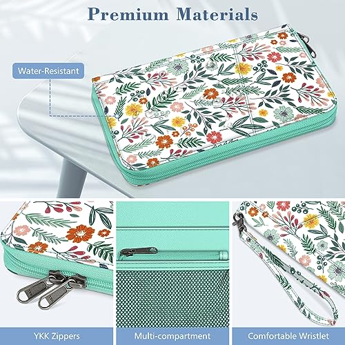 FINTIE Family Passport Holder Wallet Travel Document Organizer Clutch Bag - color: Spring