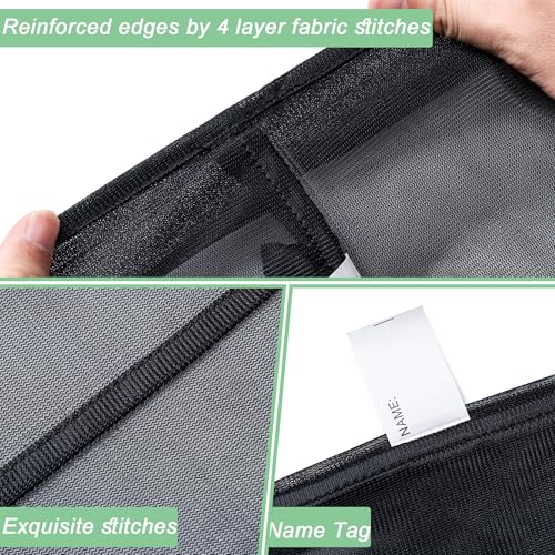 2 Pack Mesh Travel Laundry Bag 24" x 36"Extra Large Dirty Clothes Organizer - color: Blue+Blue, size: 24"x36"