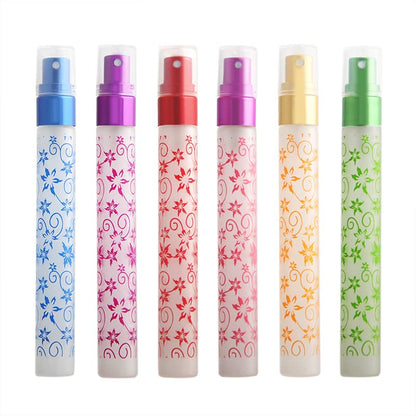 6 PCS 10ml Flower Print Matte Refillable Empty Travel Glass Perfume Spray Bottle Atomizer Pump Sprayer Bottle Set