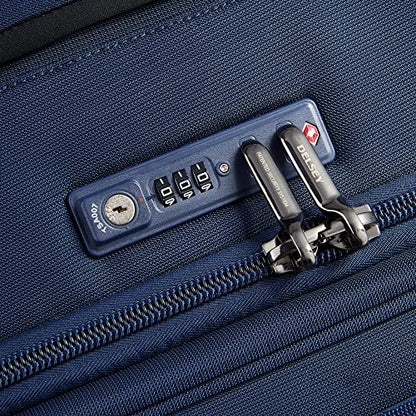 DELSEY PARIS Helium DLX, 25 Inch Checked-Medium Softside Luggage, Navy Blue - color: Navy Blue, size: Checked-Medium 25 Inch