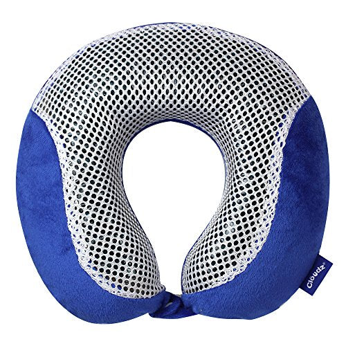 Cloudz Comfort Gel Memory Foam Travel Neck Pillow - Blue - color: Blue