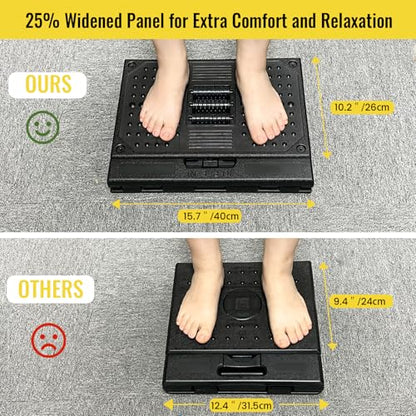 Foot Rest for Under Desk at Work Enlarged, Ergonomic Footrest with Adjustable Height and Angle, Foldable Foot Stool with Removable Pad Massage Beads for Office Gaming Chair Black - color: Black Plus