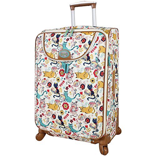 Lily Bloom Design Pattern 28" Luggage Softside Expandable With Double Spinner Wheels, Large Lightweight Suitcase Checked Bag For Women - color: Furry Friends