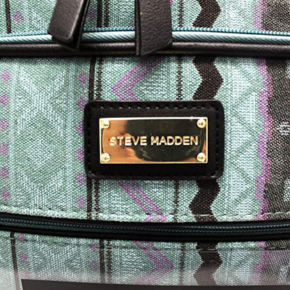 Steve Madden Designer Luggage Collection - 3 Piece Softside Expandable Lightweight Spinner Suitcase Set - Travel Set includes 20 Inch Carry on, 24 Inch & 28-Inch Checked Suitcases (Print/Teal)