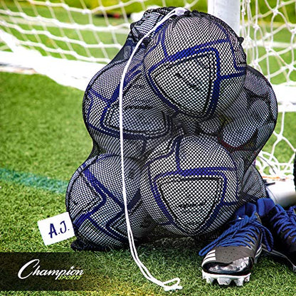 Champion Sports 메시 장비 가방 - 잠금 장치 및 ID 태그가 있는 튼튼한 나일론 드로스트링 백, 공, 수영 장비, 세탁 및 장난감을 위한 통기성 있는 보관 가방, 다양한 크기 및 색상 - color: 골드., size: 24" x 36"