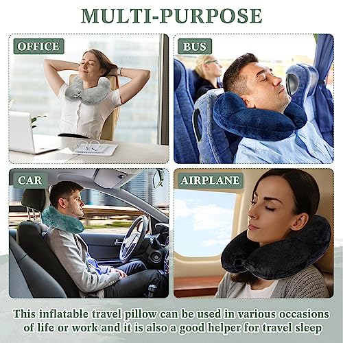 Sintuff 4 Pack Inflatable Neck Pillow for Airplane Travel,Multi Color - color: Multi Color