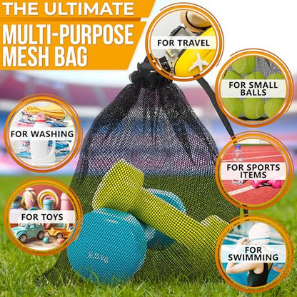 5 Pcs Small Mesh Bag Bulk, 11.8" x 7.48", Breathable Nylon (Black) - color: 5Pcs, Black Mesh Bags, S size