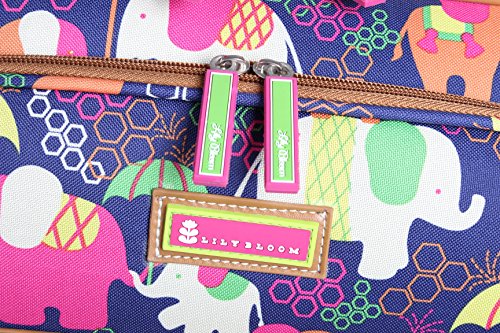 Lily Bloom Design Pattern 28" Luggage Softside Expandable With Double Spinner Wheels, Large Lightweight Suitcase Checked Bag For Women - color: Elephant Rain