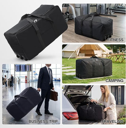 REDCAMP Foldable Rolling Duffel Bag with 3 Wheels 120L Large Travel Bag - color: GREEN