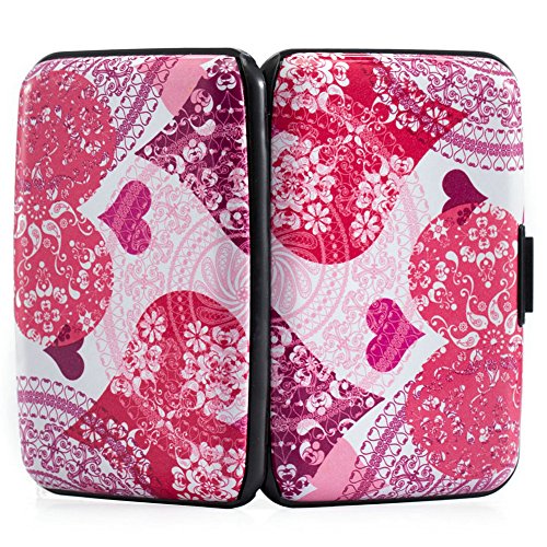 ELFISH RFID Aluminum Wallet Credit Card Protector Case Holder for Men Women - color: Heart