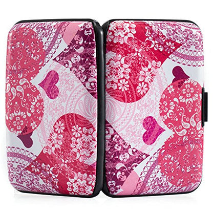 ELFISH RFID Aluminum Wallet Credit Card Protector Case Holder for Men Women - color: Heart