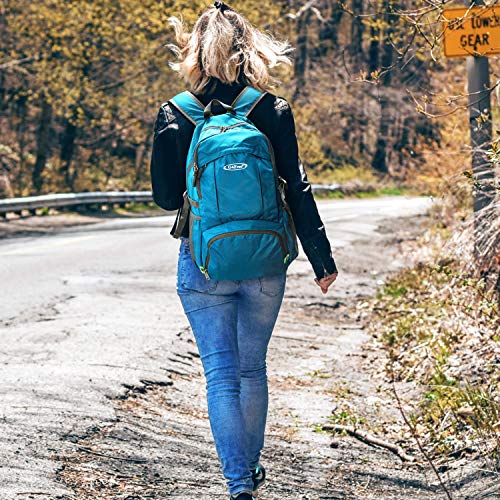 G4Free 40L Lightweight Packable Hiking Backpack, Waterproof Travel Daypack - color: Light Blue