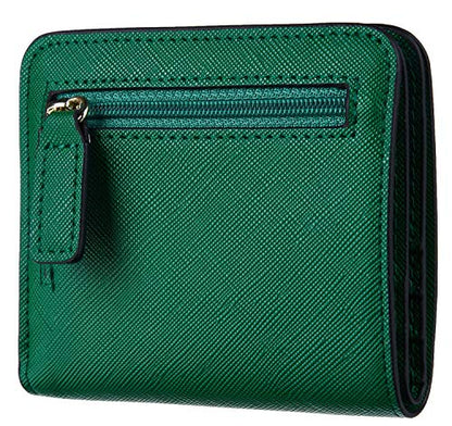 Toughergun Women’s Small Slim Leather Wallet with RFID Protection, Compact Bifold Mini Purse with Clear ID Window - color: CH Green