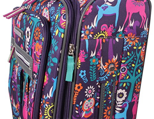 Lily Bloom Midsize 24" Expandable Design Pattern Luggage With Spinner Wheels For Woman (24in, Wildwoods) - color: Wildwoods
