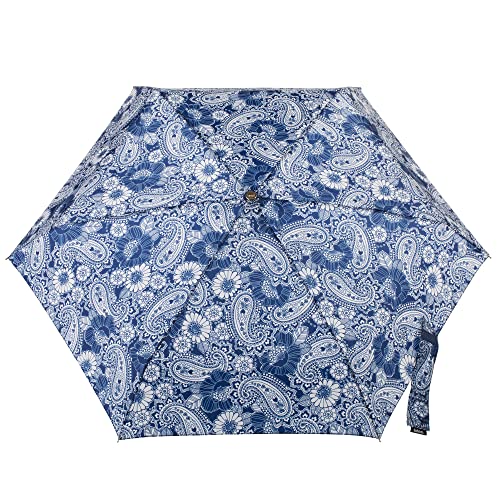 totes Womens and Mens Auto Open Close Compact Waterproof Lightweight Umbrella - color: Nautical Paisley