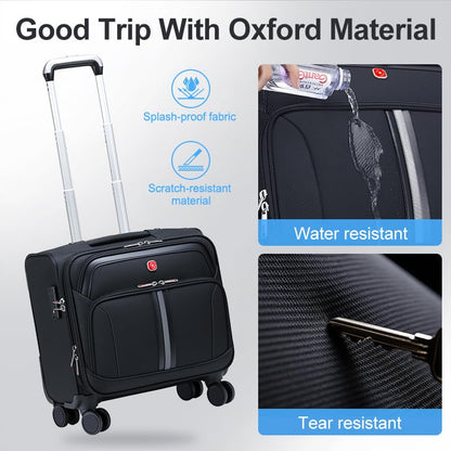 ROPLUS Underseat Carry-On Luggage Lightweight Rolling Tote Bag with 4 Spinner Wheels (Blue, 16-Inch) - color: Blue, size: 16-Inch