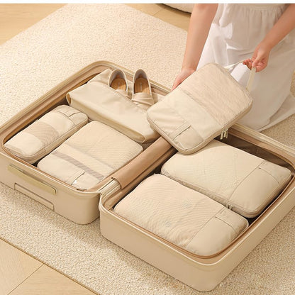 6Set Compression Packing Cubes for Travel, Travel Packing Organizers for Suitcase & Backpack, Space Saving Storage Bags for Clothes, Travel Accessories for Home and Travel