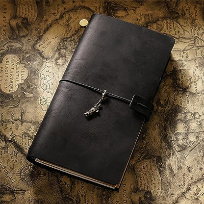 Genuine Leather TN Travel Notebook Protective Cover Journal Sketchbook Planner Agenda Diary Personal Organizers Noteboo (Black Standard) - color: Black Standard