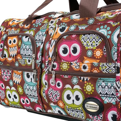 Rockland Rolling Duffel Bag, Black, 22" - color: OWL, size: 22"